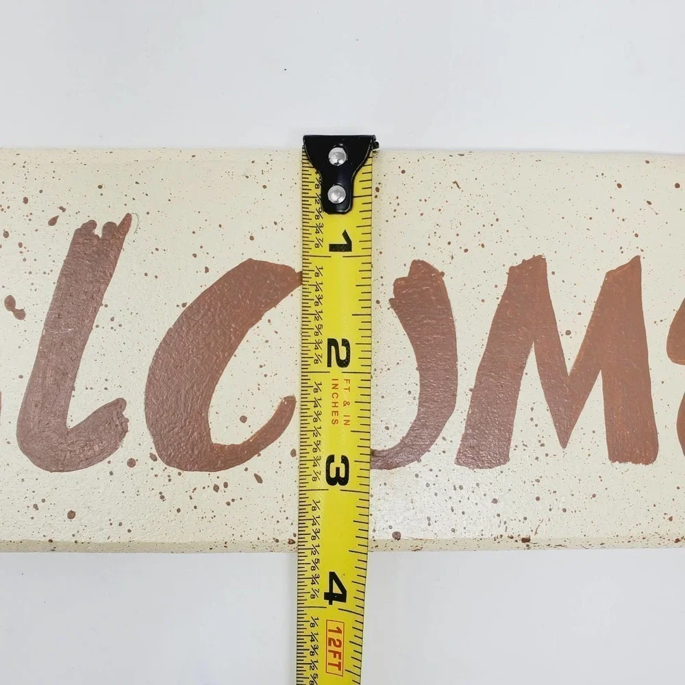 Welcome Sign Southwestern Wall Hanging Native Art Pottery Design Leather Strap